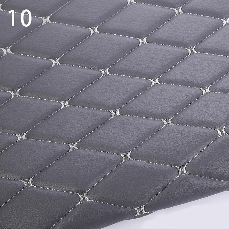 100x158cm Faux Leather Fabric Sponge Quilted Embroidered Car Interior Material Car Foot Pad Home Decor Wear-resistant Leather