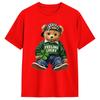 Men's T-Shirts Cute Funny Teddy Bear Feeling Lucky Drinking St Patricks Day Creative Pure Cotton Tees Short Sleeve Tops