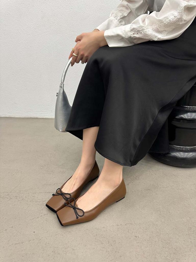 Fashion Square Toe Women Loafers 2024 New Arrivals Autumn Spring Low Heeled Bow Design Casual Dress Shoes Woman Loafers Size 35-39