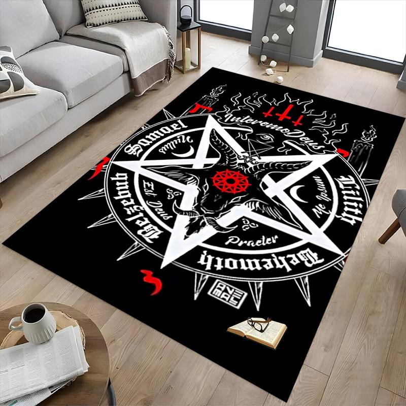 1pc Baphomet Satanism Carpet, Office Rug Outdoor Mat Home Decor Area Carpet Festival