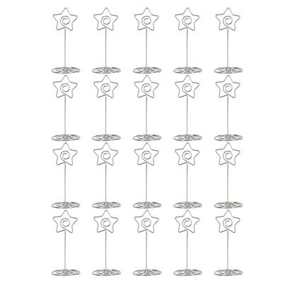 20PCS Desk Memo Clips Table Number Holder Star Shape Metal Desktop Clip for Name Card Photo Menu