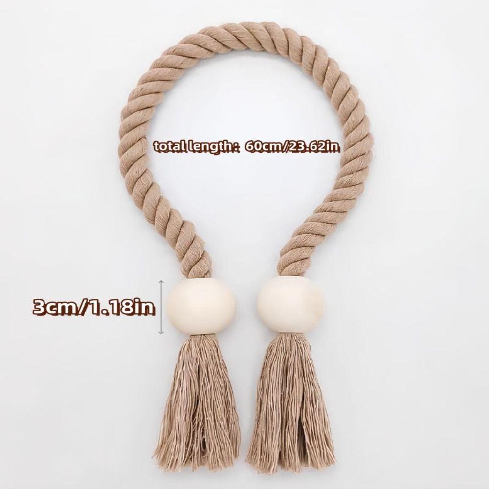 Solid Wood Curtain Tieback Hand-woven Window Curtain Buckles Curtain Rope Holders Living Room