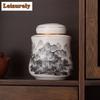 750ml Chinesische Landschaftsmuster Tee-Dosen-Organizer Feuchtigkeitsdicht Ästhetischer Vorratsbehälter Tee-Dose Teegeschirr Dekoration