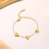 316L Stainless Steel Vintage Golden Heart Bracelet For Women Fashion Chain New Fashion Wrist  Girl Birthday Gift