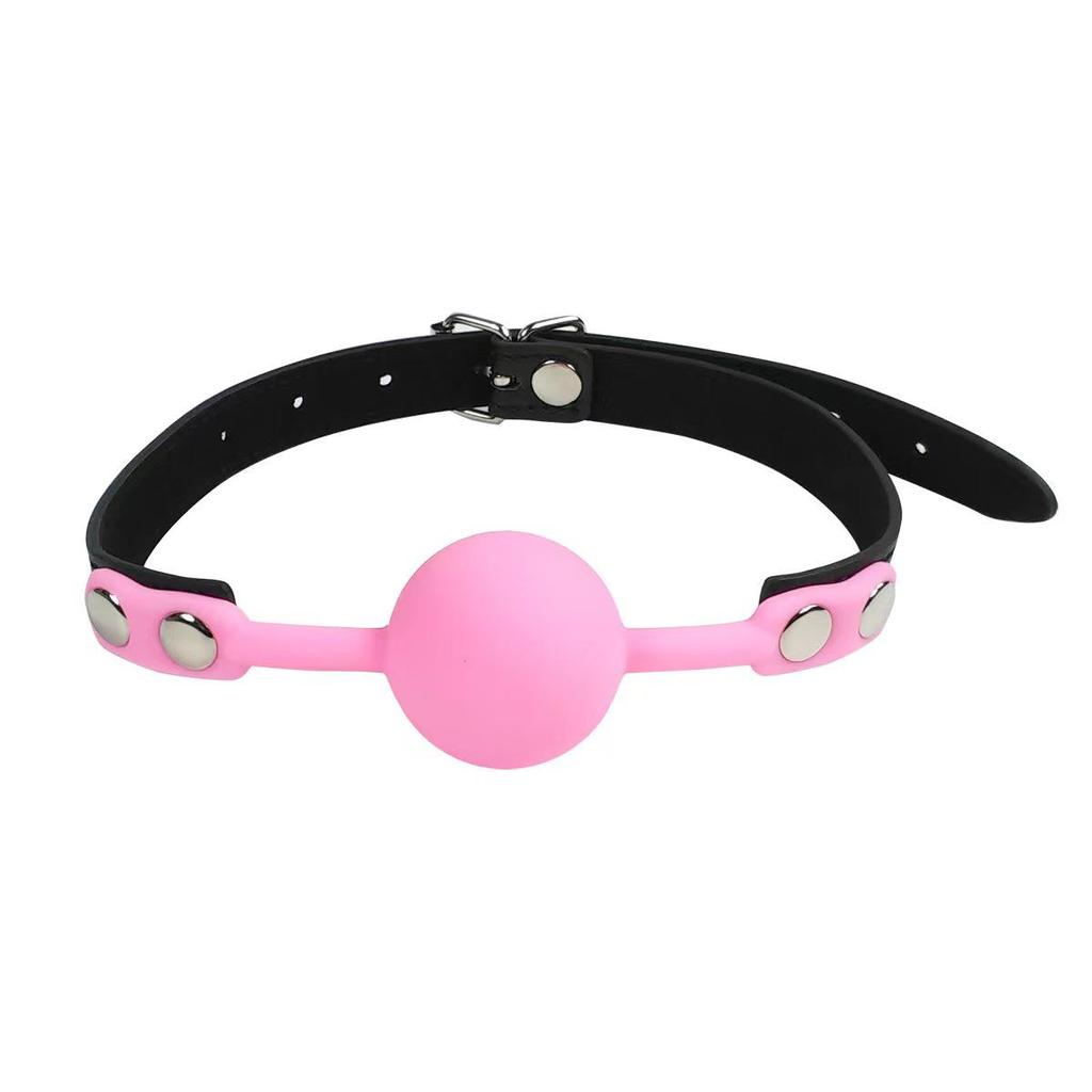 Popular Silicone Leather Mouth Gag: Solid Silicone Ball Sex Toy for Adults