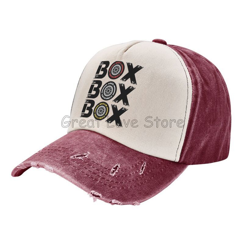 Box Box Box F1 Tyre Compound V2 Baseball Cap Formula 1 Snapback Caps Vintage Washed Cotton Cap Summer Retro Sun Visor Cap