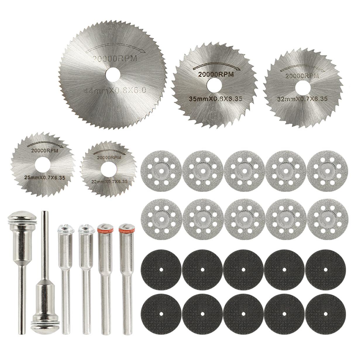 

31pc Diamond Cutting Discs Sanding Grinding Wheel Circular Saw Blade Woodworking Metal Dremel Mini Drill Rotary Tool Accessories