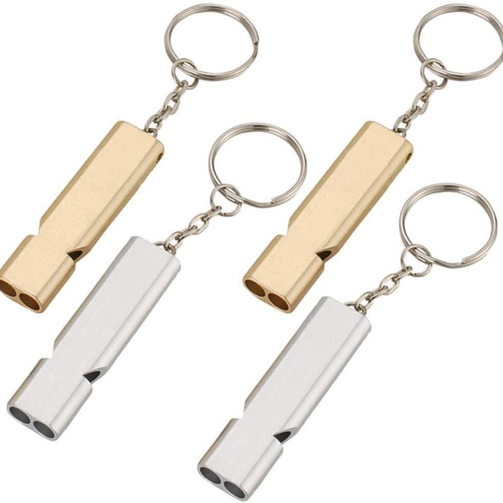 Emergency Double-Tube High-Frequency Outdoor Survival Whistle - Aluminum Alloy, Loud and Durable