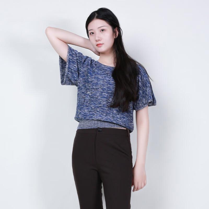 Anlom Women's Summer Short Sleeve Round Neck Knit Top