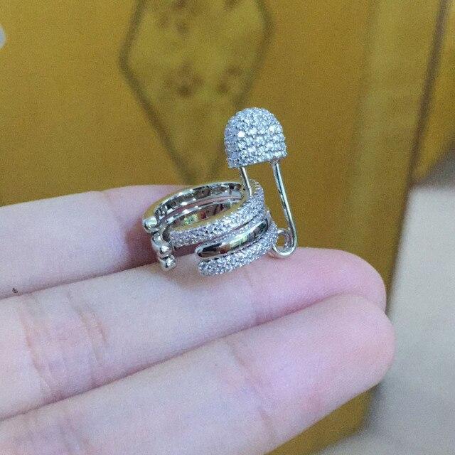 

Модные настоящие S925 стерлингового серебра, одна безопасная игла, манжета в виде ушной кости, скользящие серьги-клипсы с цирконием, 1 шт. для женщин