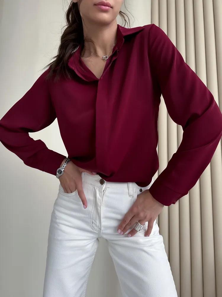 European-American Slim Fit Long-Sleeved Shirt: Elegant & Modern