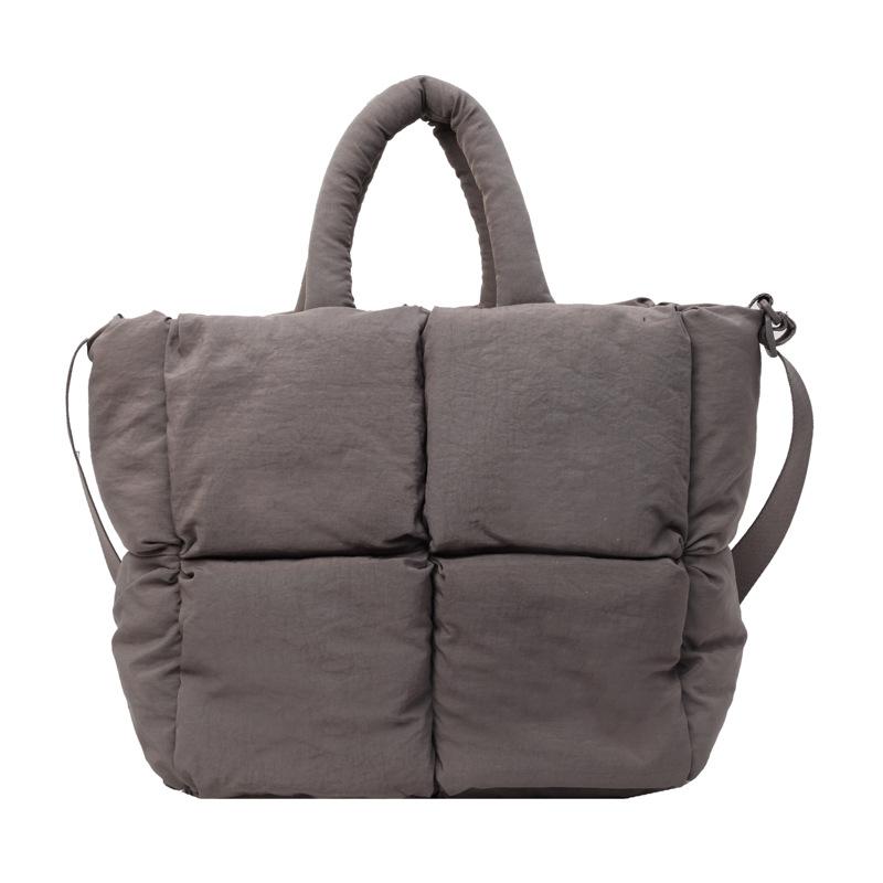 Weiche wachsartige Pufftasche Damen College-Studenten Unterricht Messenger Bag Große Kapazität Nylontasche Spleiß Schulterhandtasche
