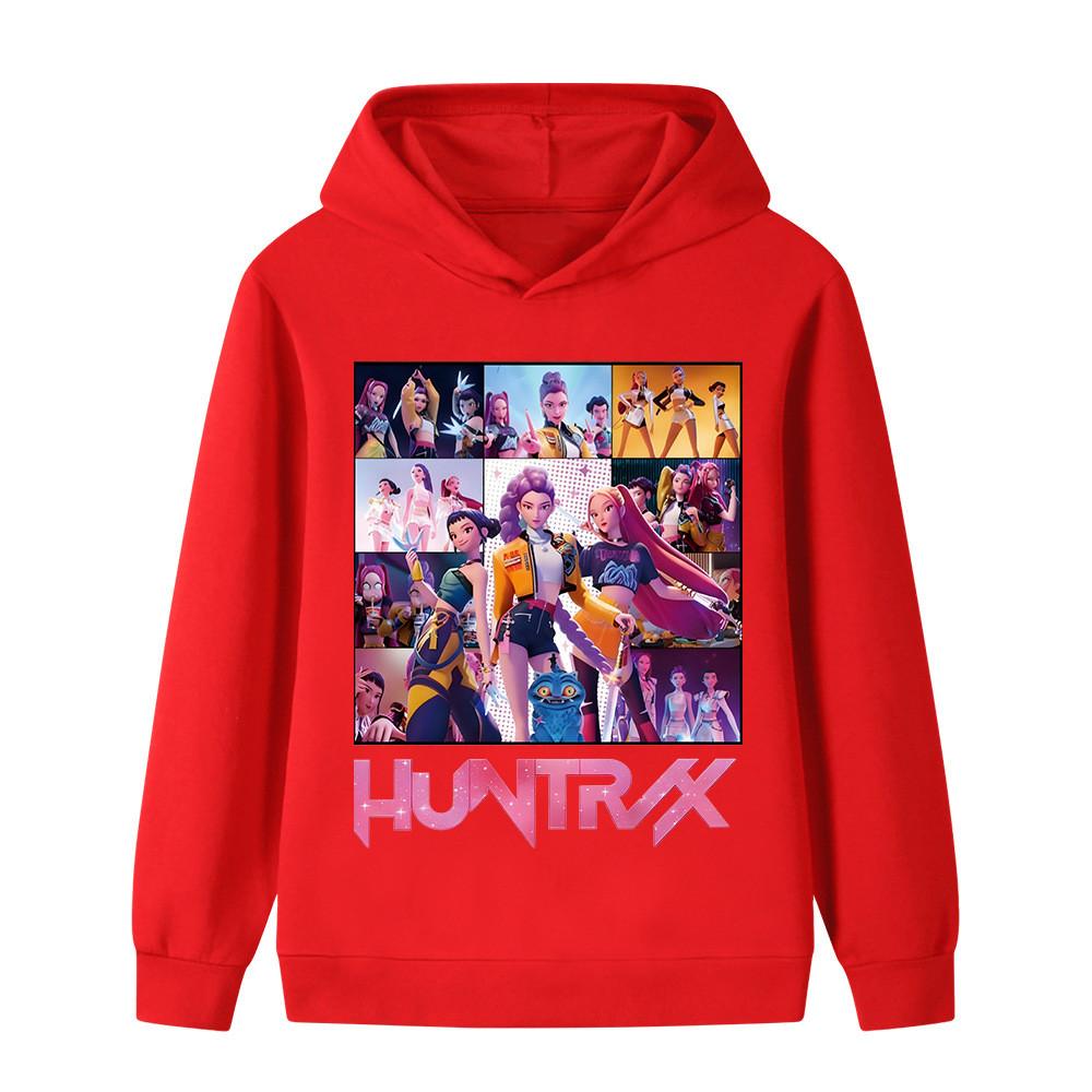B1250 Kids Boys Girls Kpop Rumi Zoey Mira Print Long Sleeves Hoodie