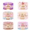 Summer Bohemian Style Multi-layer Festival Love Friendship Beach Vacation Wind Stackable Handmade Stretch Bracelet