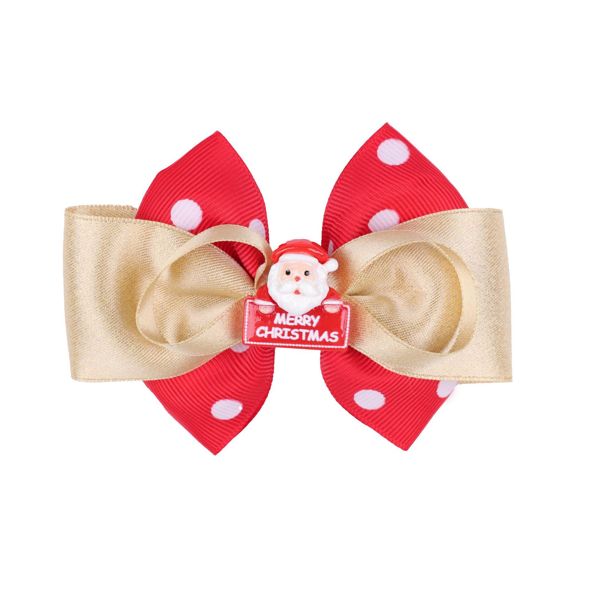 

Santa Claus Mini Bow Hair Clip - Christmas Cartoon Headwear for Children
