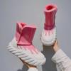 Winter New Women's Plus Fleece Fashion Color Matching Snow Boots New Thick Warm Cotton Shoes Waterproof Mid-Calf Boots 35-40