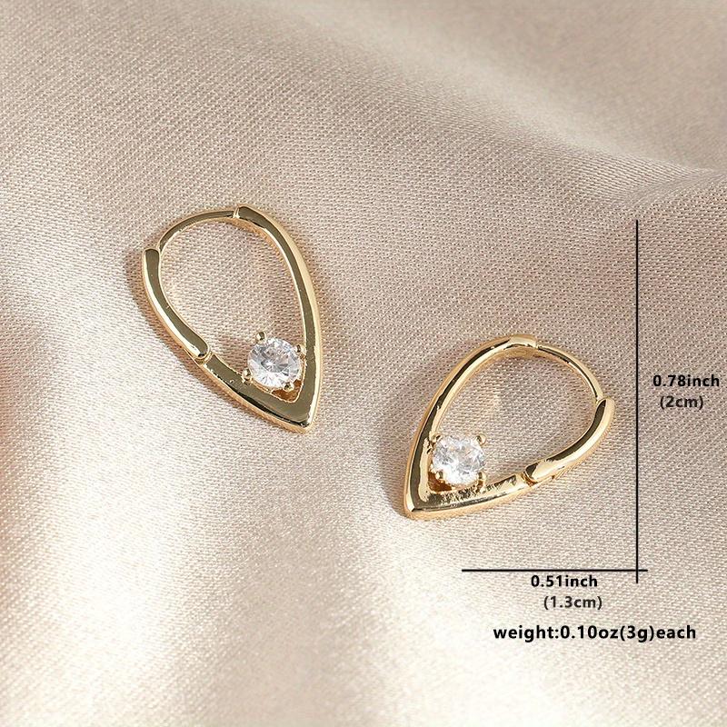 Women's V-shaped Synthetic Zirconia Earrings, Drop Shaped Earrings, Exquisite Jewelry Gifts for Holiday Parties