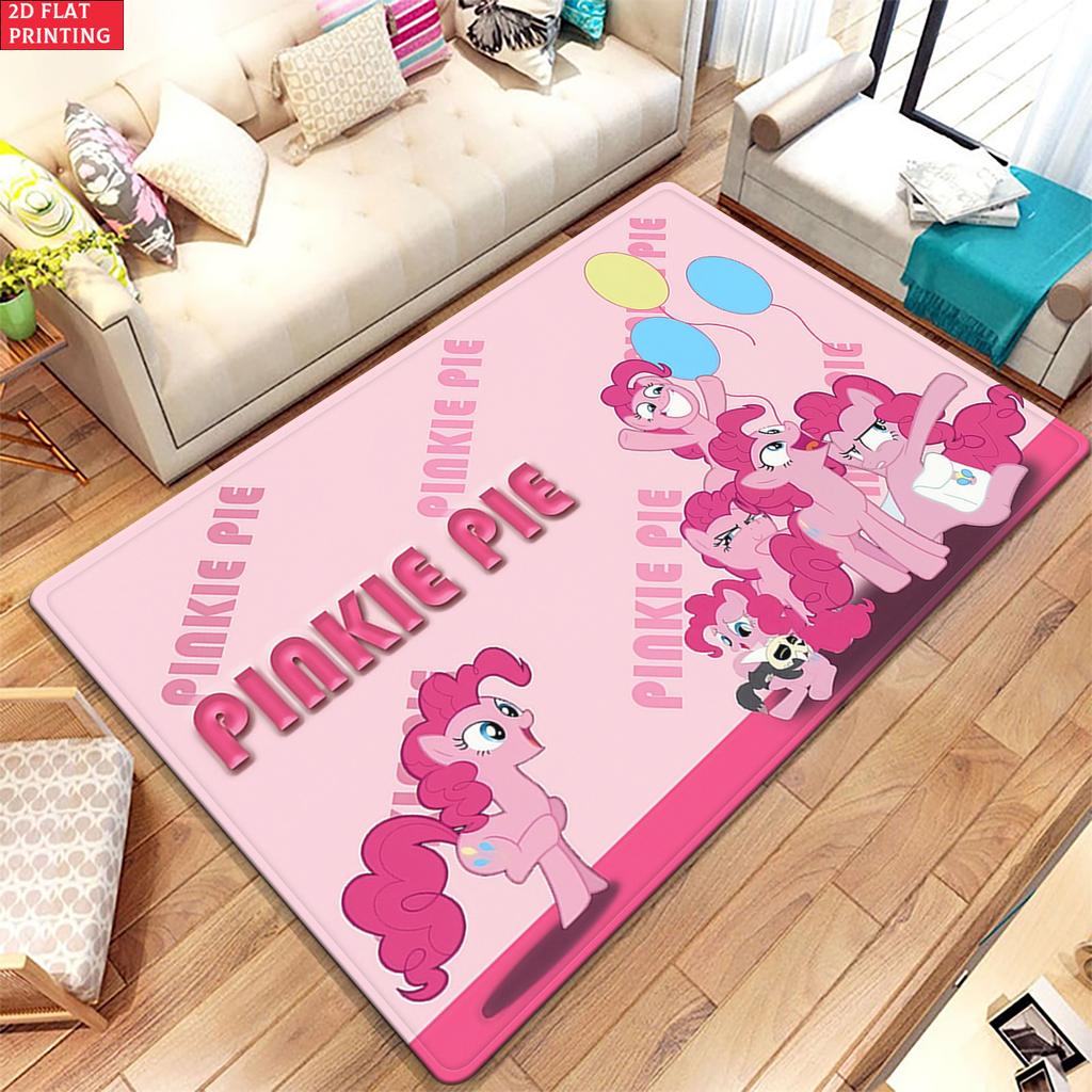 Cute Pink Cartoon Pony Area Rug, Balloon Theme Non-slip Floor Mat, Decorative Carpet for Kids Girls Bedroom, Washable Home Gift