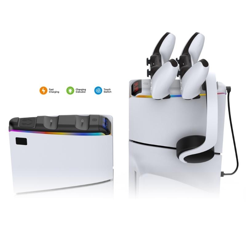 Twin Dock Charger Rack Dock Station Stand Holder Bracket Suitable For Slim Gaming Controller Gamepad Wireless Joystick