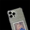 Glitzerndes Papier-Kartenetui für iPhone 14 11 13 12 Pro Max X XR XS Max 7 8 Plus Weiche Silikon-Geldbörse Klare transparente Abdeckung
