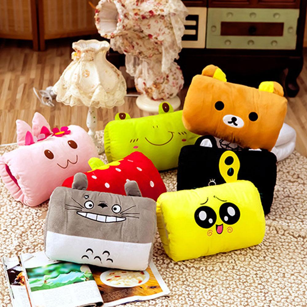 Pink Bear Children's Plush Pillows Hand Warmers Gloves Adults Cartoon Nap Pillows Cushions Creative Hand Warmers Plush Gift