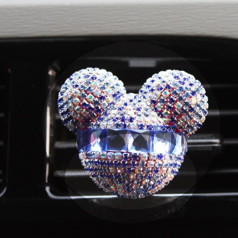 Rhinestone Mickey Car Air Vent Aromatherapy Clip Diamond Inlaid Car Air Conditioner Outlet Decoration