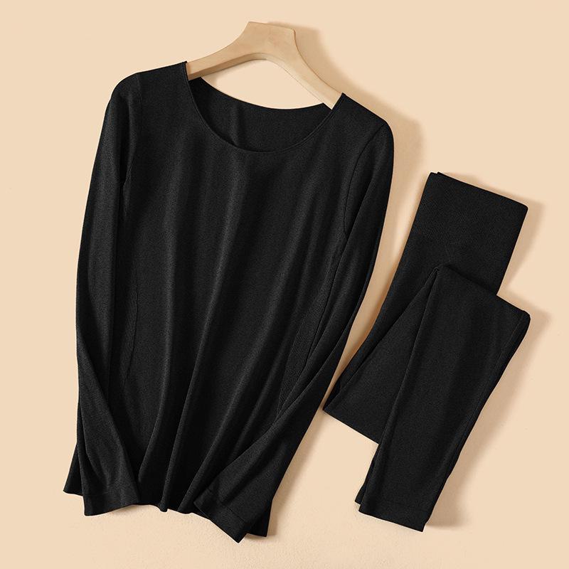 "Women's Seamless Cashmere Protein Thermal Underwear Set: Slim Fit, Body-Shaping for Autumn & Winter"