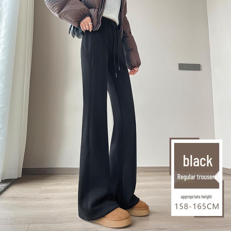 

Женские флисовые расклешенные спортивные штаны для йоги 2024 - Серые, Маленький размер для осени/зимы XL