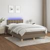 Exclusive House - Slatted Bed Base Mattress and LED Taupe 120x190 Cm Fabric