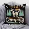 Decorative Cushion Covers Camping Bus Printed Pillow  Home Sofa Throw