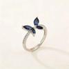 Exquisite Zircon Butterfly Ring Light Luxury Finger Jewelry Light Luxury Crystal Ring  Daily