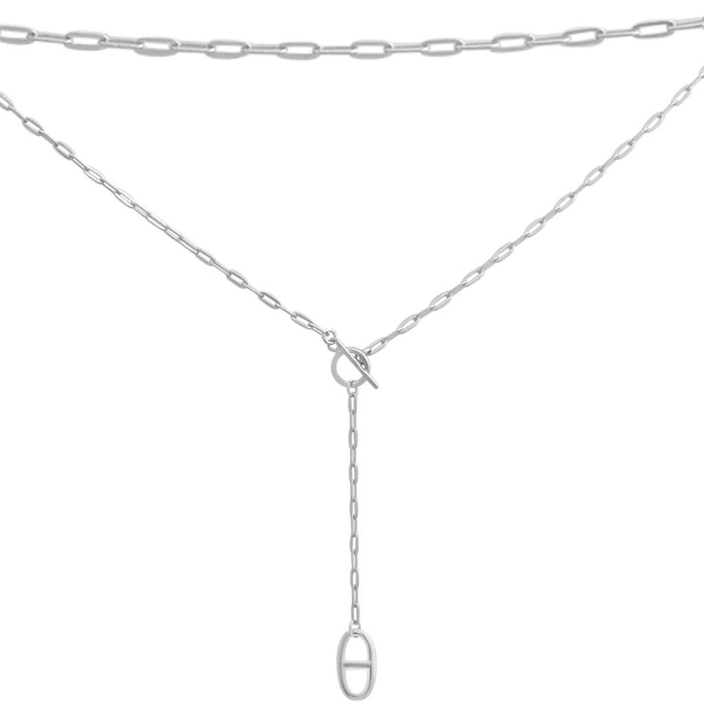 Серебряное колье с без камней, вес изделия 6,1 гр (2187356)