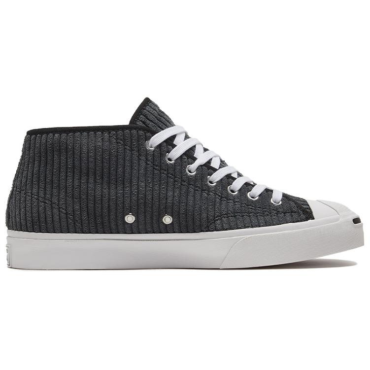Converse Jack Purcell Mid Schwarz Cord Unisex Sneakers Weiß 169794C