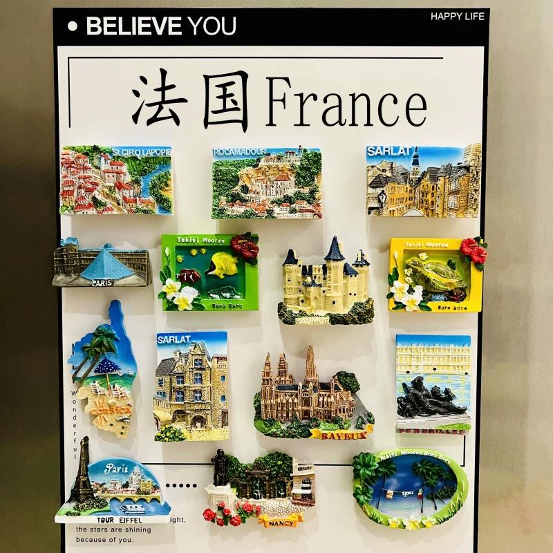 France Alsace Wine Estate Resin Fridge Magnet Stickers Travel Souvenir Gift Landscape Refrigerator Magnet Home Kitchen Decor
