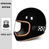 Retro Motorcycle Helmet for Men Women Motorcycle Full Face Helmets Anti-fog Lens Four Seasons Universal DOT Approved Full Helm
