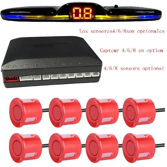 Multiple Radar Parking Sensor Kit Backlight Park tronic LED Display System Backup Monitor Detector Assistant 4/6/8 Radar Sensor