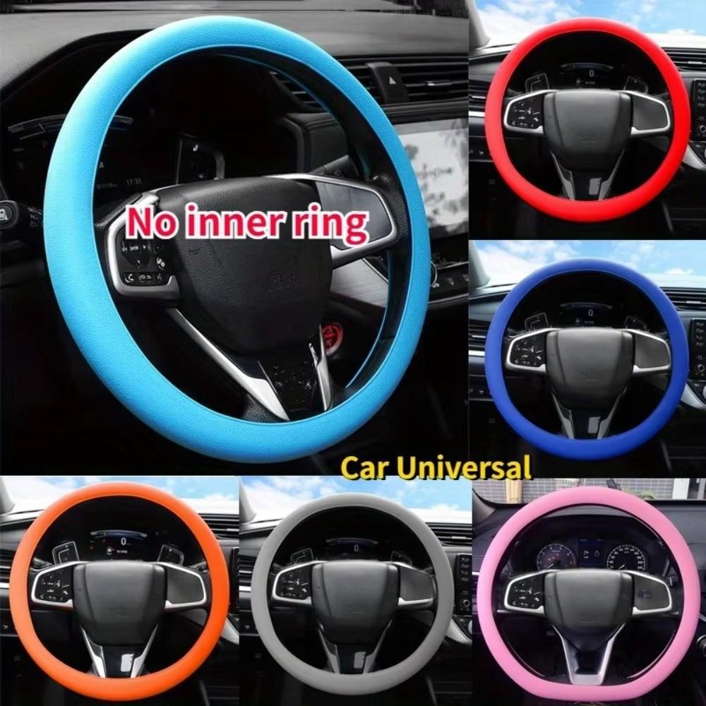 Silicone Car Steering Wheel Protector Anti-Slip Car Cover Vehicle Accessory DIY Installation