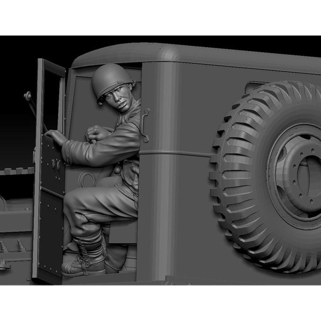 Thunder Model 1/35 US & UK Driver & Guide Figures Set for M1000 Heavy Equipment Transporter Hardtop Resin Kit TBF3510