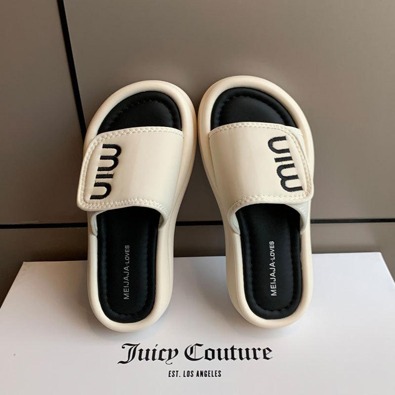 Thick-soled Premium Cool Slippers Women's Summer Outer Wear 2025 New Casual Soft-soled Non-slip One-word Drag Beach Shoes