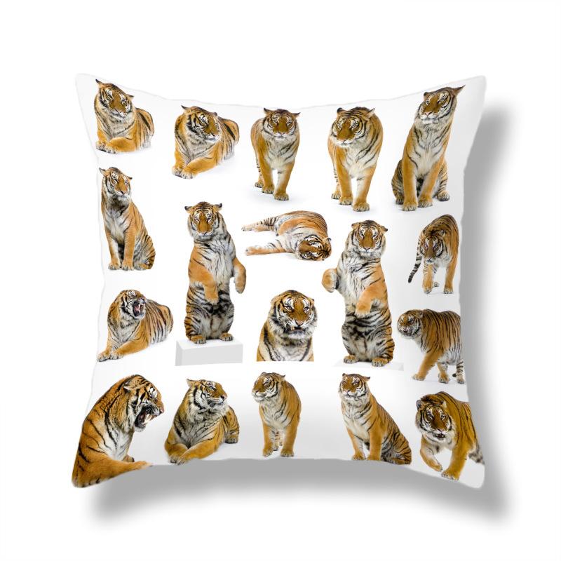 Home Decor Wildlife Pillowcase Decorative Tiger Pattern Print Pillowcase Car Sofa Home Cushion Cover
