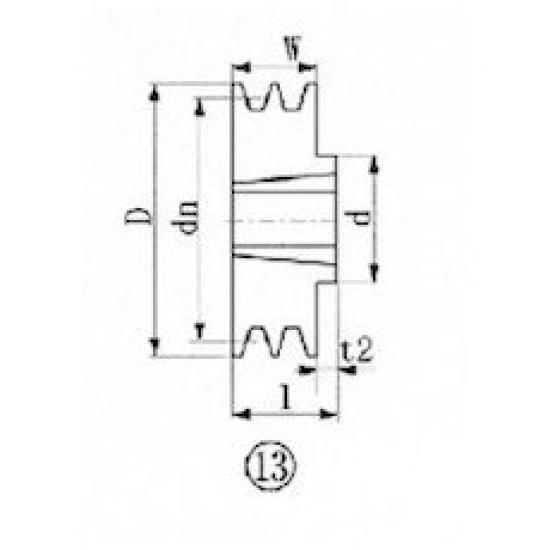 

EVN Bushing Pulley SPB 180mm Number of Grooves 2 SPB180-2