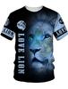 2023 New Men's Gender-Neutral T-Shirt 3D Printed Lion Round Neck Casual Short Sleeve Top Street Wea Men'st-Shirtoversizedt-Shirt