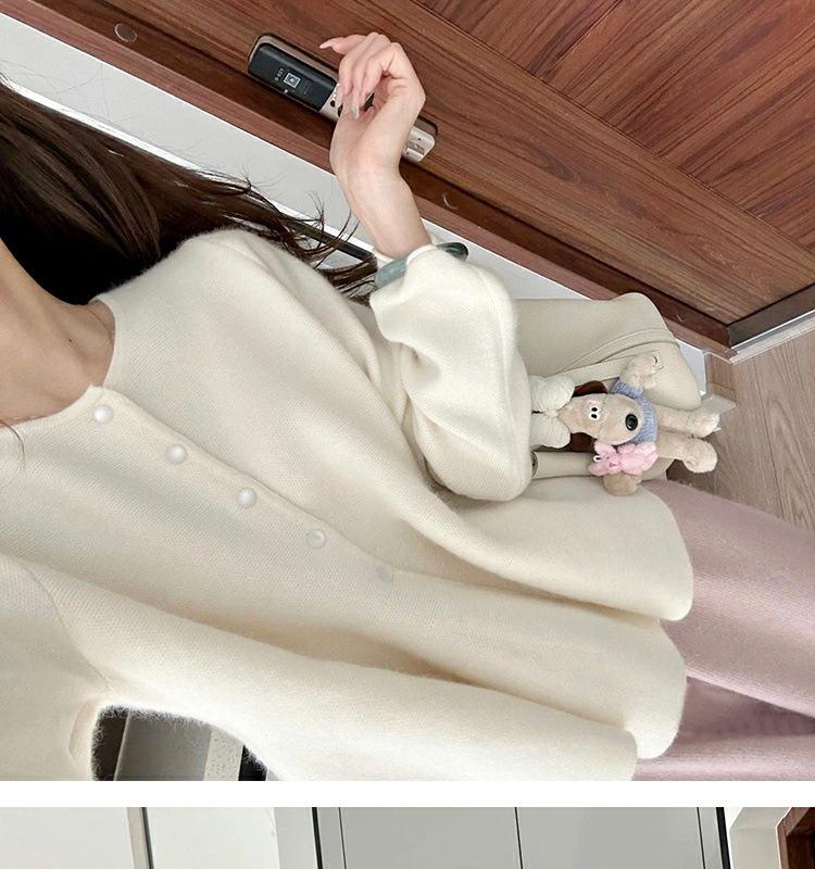 Set Pulover Tricotat Toamnă/Iarnă și Pantaloni Maternitate cu Picior Larg