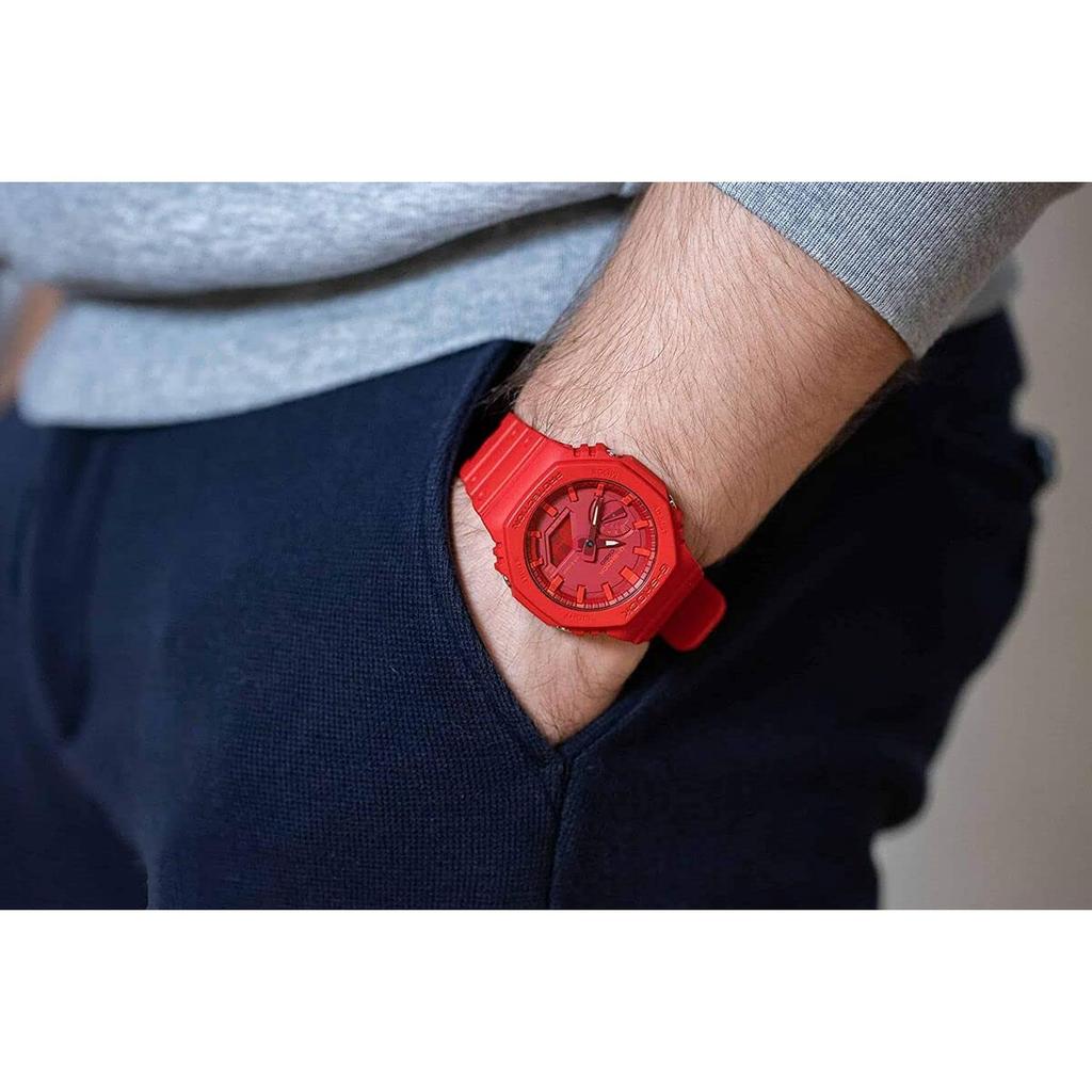 Casio Red Sports Quartz Watch Shipping G-SHOCK GA-2100-4A Men's Analog-Digital (International Available)