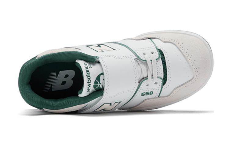 New Balance NB 550 Abrasion Resistant Kids' Skateboarding Shoes White Green Kids' PHB550TA