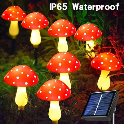 8pcs Solar Mushroom Lights for Garden - 8 Lighting Modes,Perfect for Pathways & Outdoor Decorations, Christmas Decor
