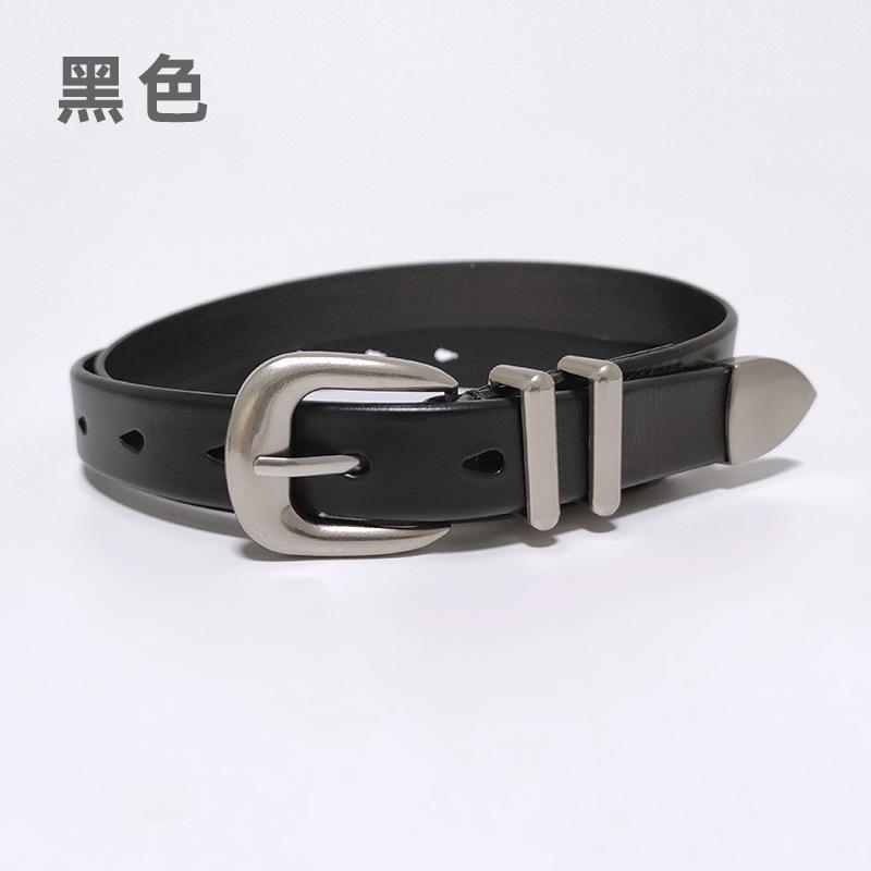 

Head Layer Cowhide, Genuine Leather, Women s Belt, Versatile, Vintage Belt, Paired with Jeans, Casual Belt, Women s Style Looks Slim 105cm