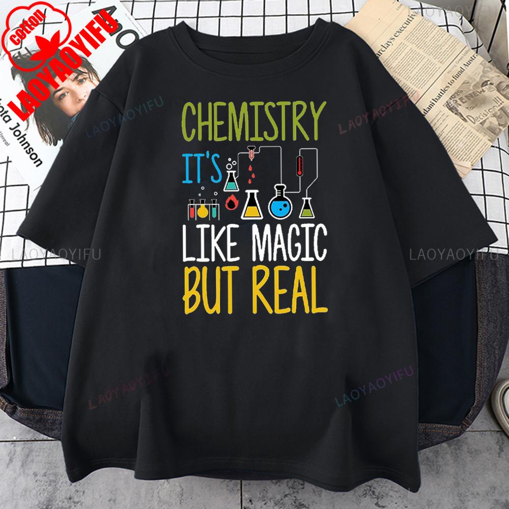 Chemistry Science Physics Mathematics Printed T-shirt Creativity Style Casual for Daily Wear and Casual Outings Harajuku