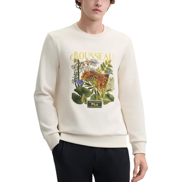 Fila X Rousseau Heritage Series Fashion Comfortable Crew Neck Pullover Letter College Style Long Sleeve Sweatshirt Men Sweatshirt F11M448212F-BG