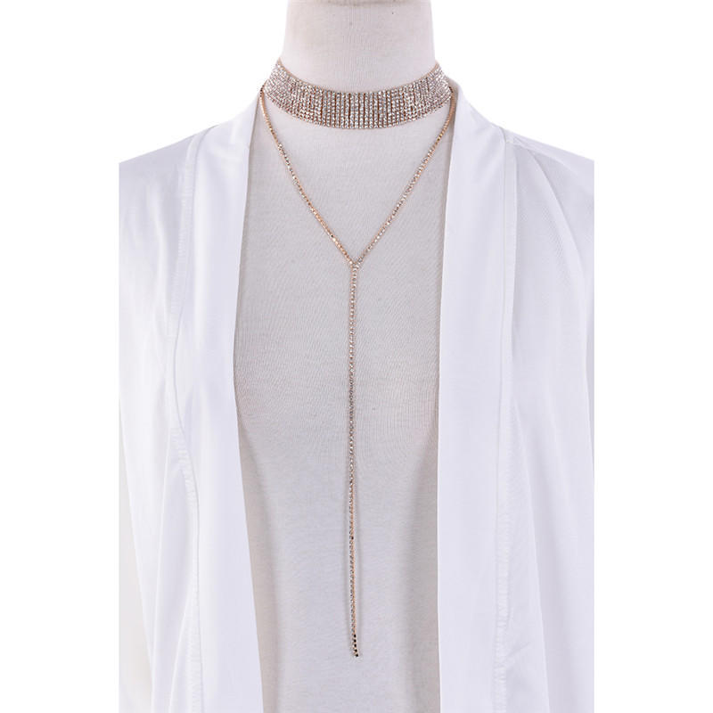 Dámský náhrdelník na klíční kost Přívěsek Řetízek Choker Límec Šperky